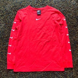 Nike Center Logo Swoosh Red Long Sleeve (M)